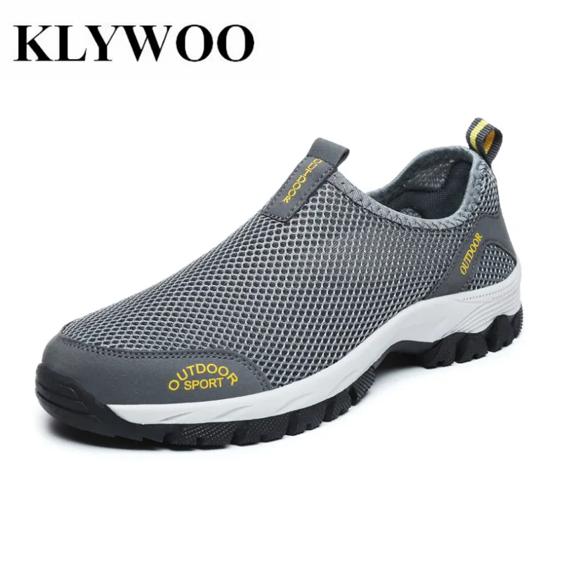 

KLYWOO Plus Size 39-48 Mens Sneakers Slip on Mens Shoes Casual Mesh Outdoor Sneakers for Men Loafers Non Slip Shoes Men Light