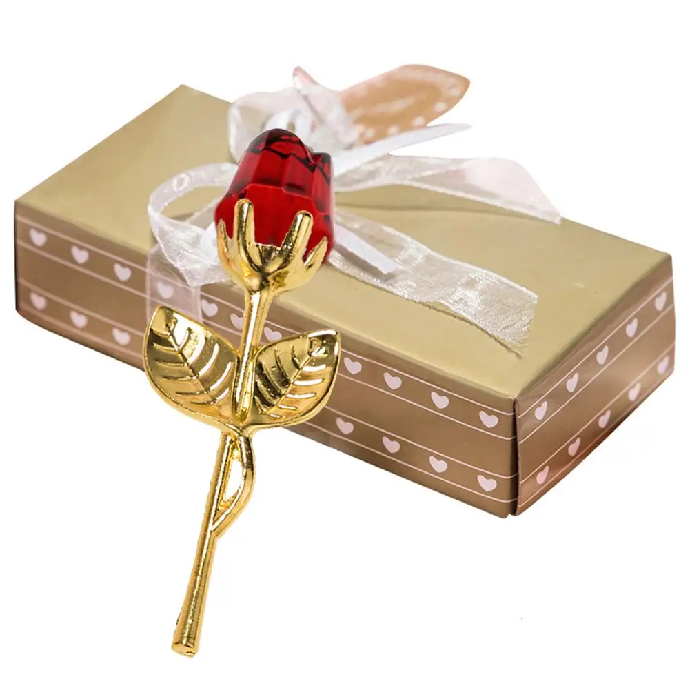 Подарок на день Святого Валентина и матери, хрустальный стеклянный цветок розы, розы для влюбленных, искусственные цветы, фигурки, ремесло, роза, свадебное украшение