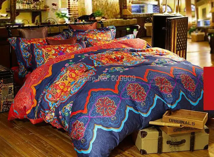 Egyptian Cotton Boho Style Bedding Queen Bohemian Bedding Moroccan