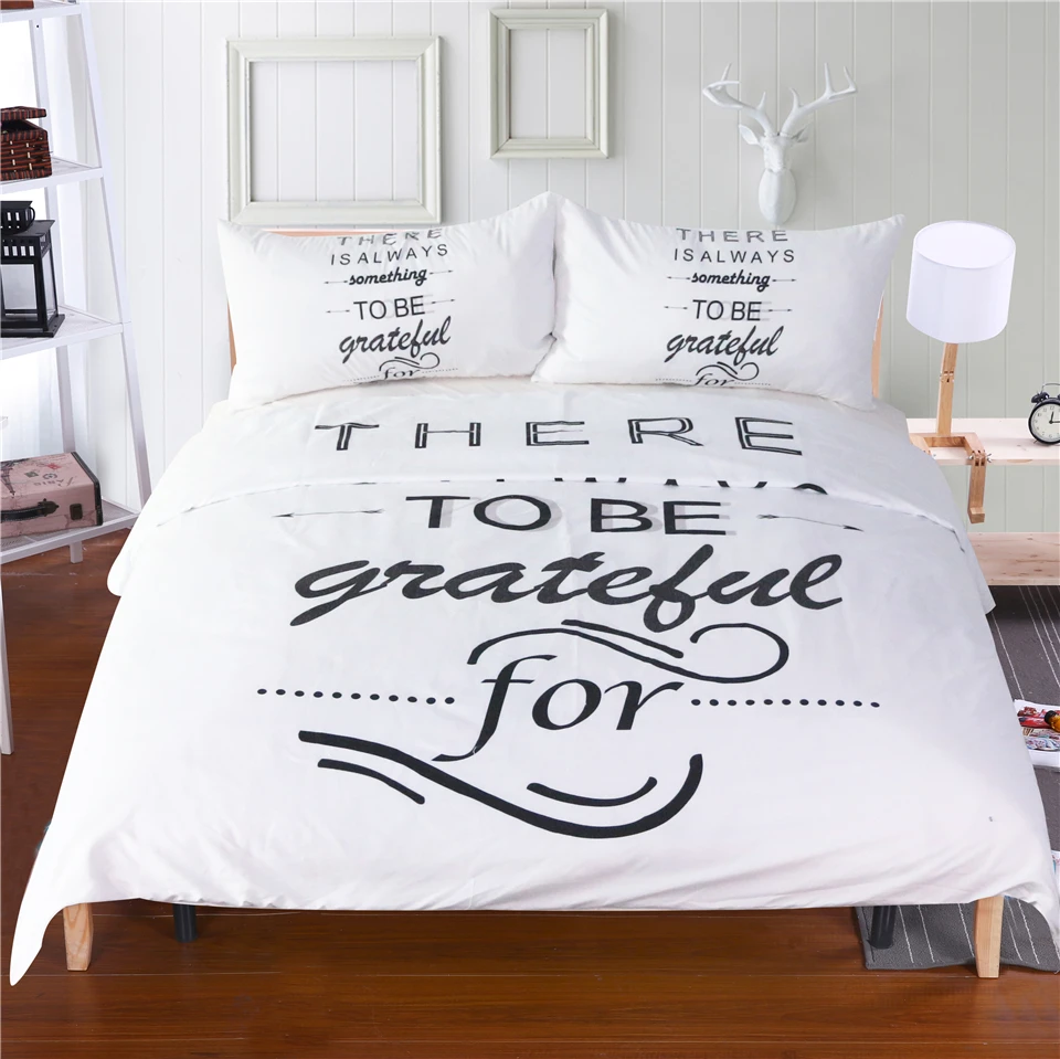 

Free Shipping Black&White His&Her Duvet Cover Set Single/Twin Double/Full Queen King Size 3pcs Grateful Bedding Sets