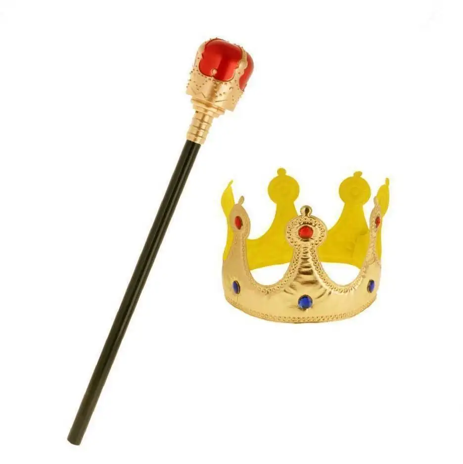 

Royal Crown Sceptre Kids King Queen Costume Halloween Party Cosplay Props
