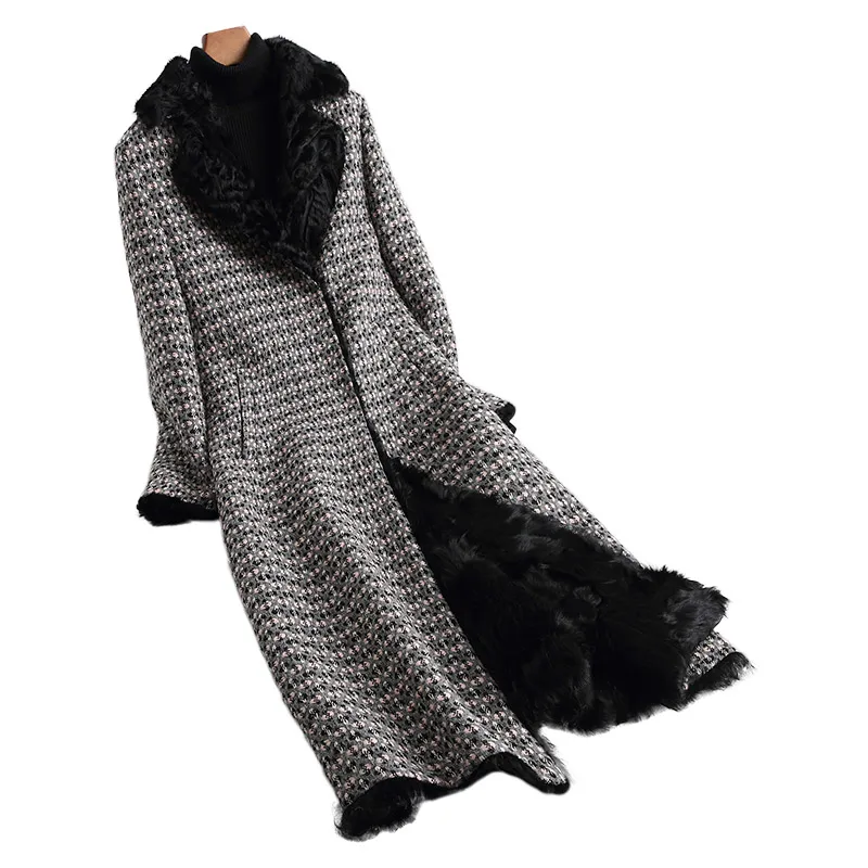 Natural Lamb Fur Liner Coat Women Clothes 2018 Autumn Winter New Real Fur Coats Vintage Long Overcoat Casaco Feminino ZL428 Natural Lamb Fur Liner Coat Women Clothes 2018 Autumn Winter New Real Fur Coats Vintage Long Overcoat Casaco Feminino ZL428