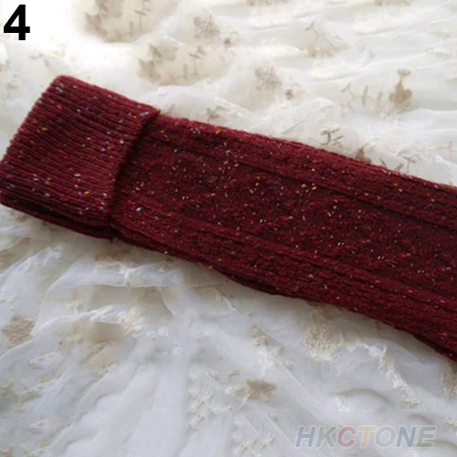 Hot Women's Fashion Turn Up Rib Dot Wool Blend Long Knee High Winter Warm Boot Socks 1PQS 22MQ