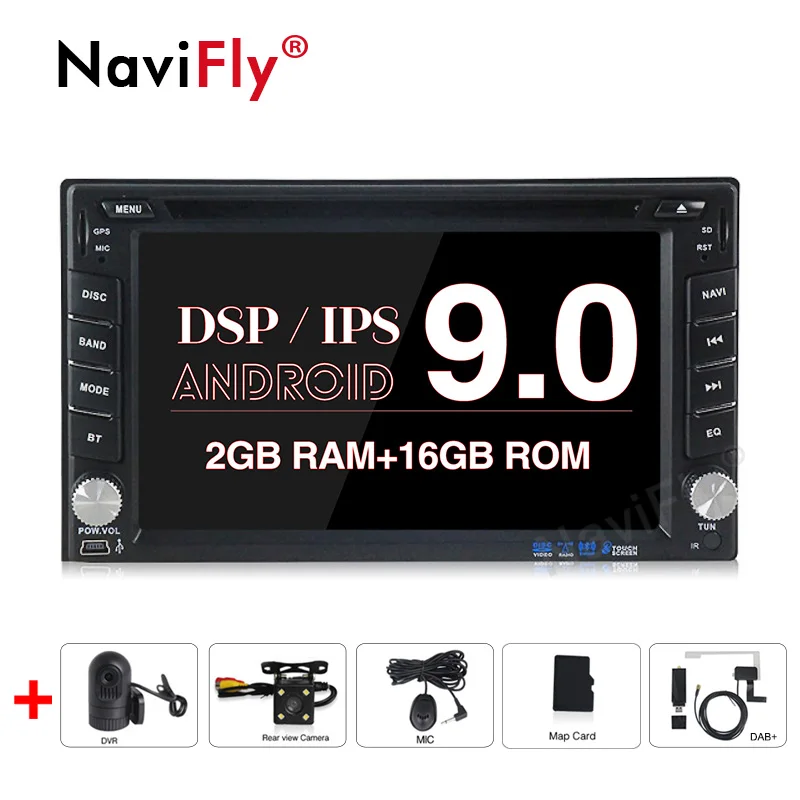 NaviFly ips экран DSP Android9.0 два Din универсальный автомобильный мультимедийный для Nissan X-Trail XTrail X Trail T32 T31 Qashqai hyundai - Цвет: camera with dvr DAB