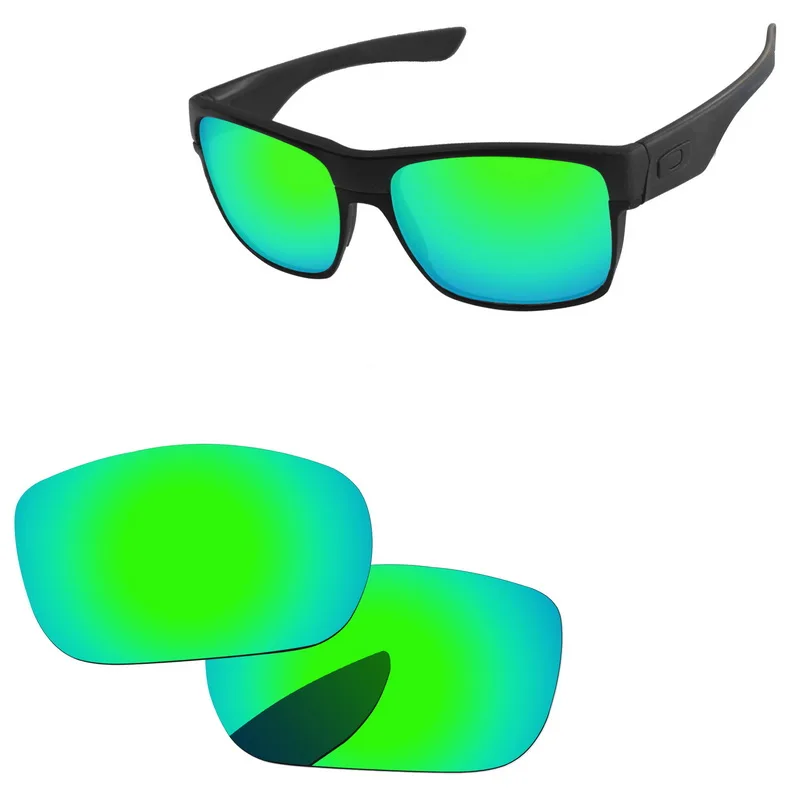 Emerald Green Mirror Polarized Replacement Lenses For TwoFace Sunglasses Frame 100 UVA & UVB
