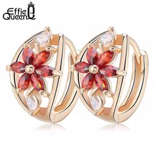 Effie queen, милые женские серьги-гвоздики в форме цветка, AAA, огранка маркизы, кубический циркон, романтические женские серьги украшения DDE33