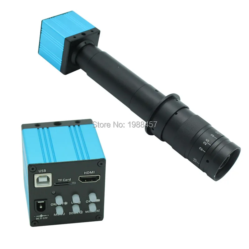 

HD 16MP HDMI USB Digital Industry Video Inspection Microscope Camera Set TF Card Video Recorder+10X-300X C-MOUNT Zoom Lens