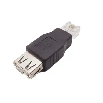 

1pcs USB 2.0 Type A Female To RJ11 4 Pin 6P4C Male Ethernet Network Phone Connector Converter Adapter
