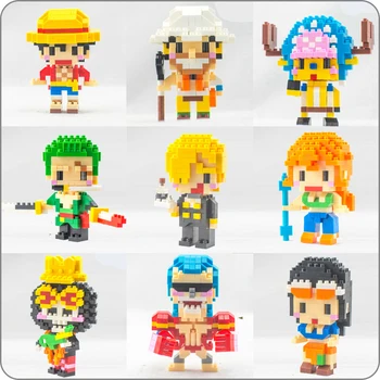 

SC Anime One Piece Pirate Monkey D Luffy Crew Chopper Zoro Sanji Nami Franky Small Mini Diamond Blocks Building Toy New in Bags