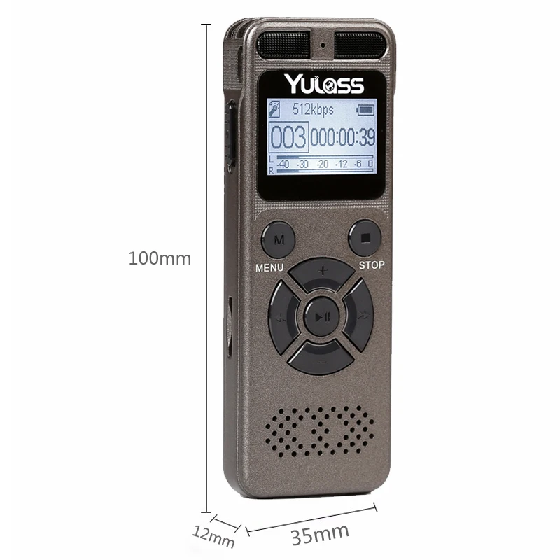 Yulass 16GB Voice Recorder USB Business Portable Digital Audio Recorder With MP3 Player Support Multi-language,Tf Card to 64GB
