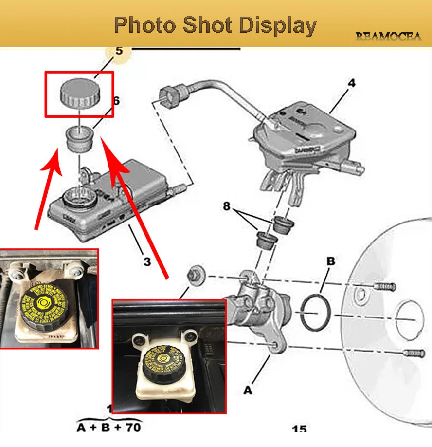 Reamocea 1613328880/16 133 288 80 тормозной жидкости отделкой резервуар для масла крышка для Citroen peugeot 206 207 307 308 408 508 C2 C5 2002