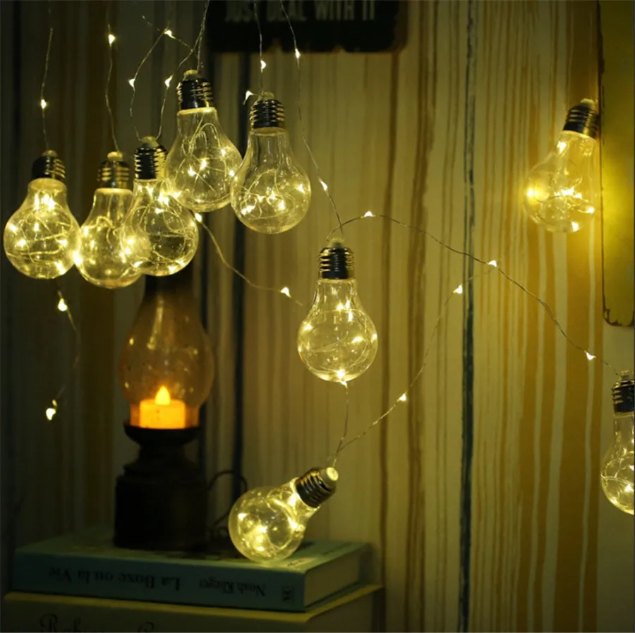 

Tanbaby 4.5M10LED Copper Bulb Light String Waterproof Outdoor USB/Battery Powered Street Garden Terrace Christmas Decoration
