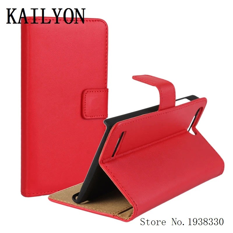 

KAILYON Luxury Genuine Leather Case For Huawei Ascend P7 Mini G6 For 4G G6 4G LTE G6-L11 Flip Wallet Stand Style Protect case