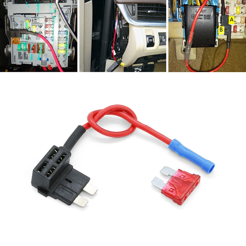 2PC 10A Add Circuit Micro/Mini/Standard Blade Fuse Boxes Holder For ATM Piggy Back Fuses Tap Car