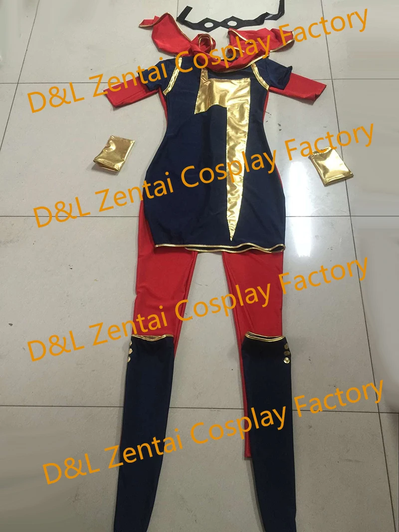 Бесплатная доставка DHL костюм супергероя Marvel Kamala Khan и Carol Danvers для Хэллоуина