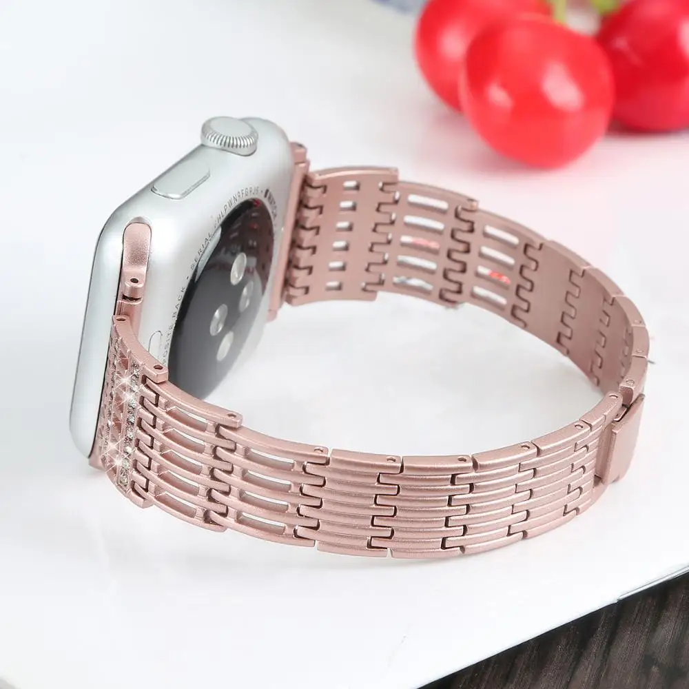 Шикарный ремешок для часов из нержавеющей стали Apple watch 38 мм 42 40 44 iWatch Series 4 3 2 1