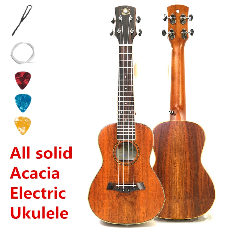 

Ukulele Acoustic Electric Concert 23 Inch All Full Solid Acacia Mini Guitar 4 Strings Ukelele Guitarra Handcraft Uke