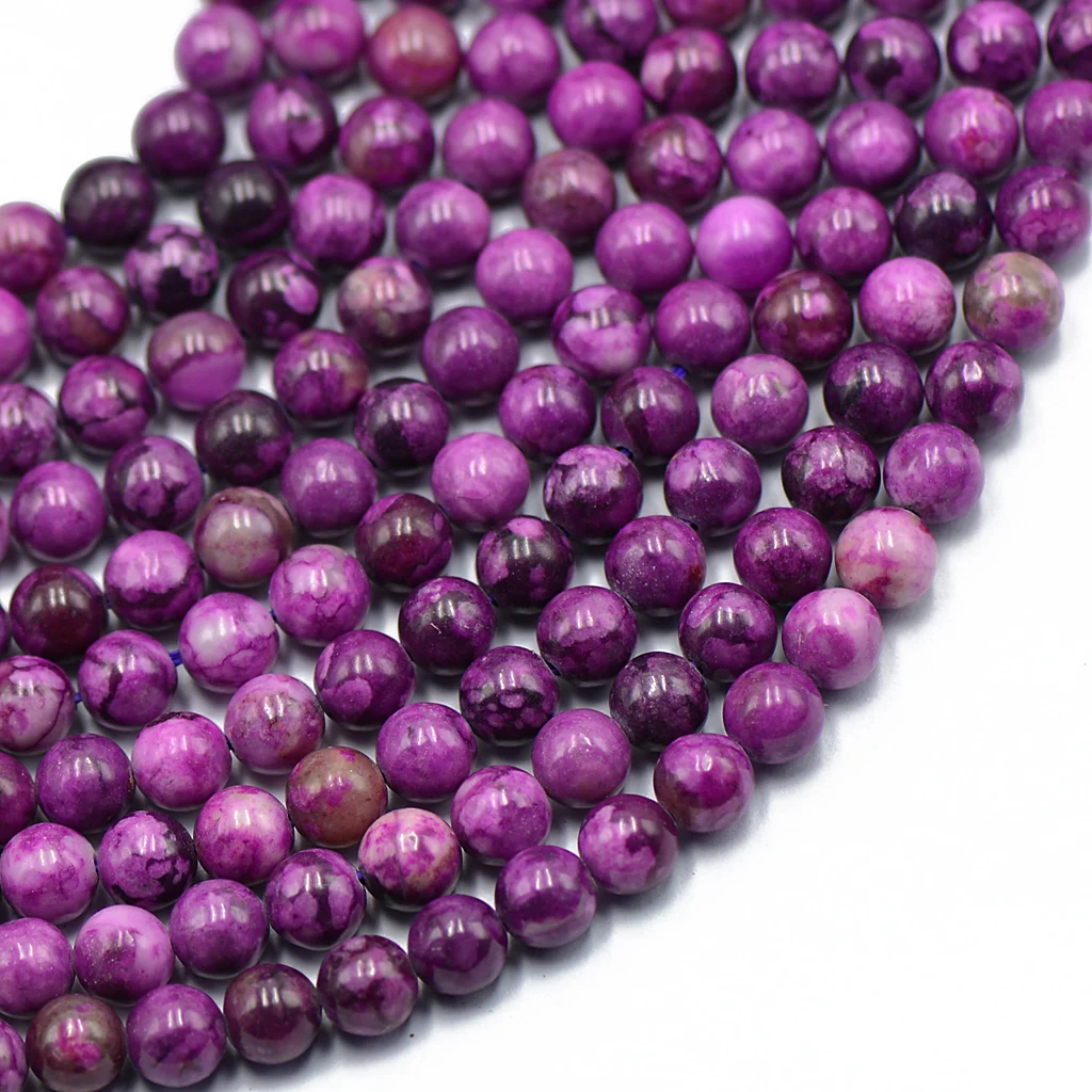 15' Purple Charoite Stone Round Spacer Loose Bead 6mm Jewelry Making Accessories for Necklaces and Bracelets