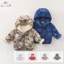DB2858-B, dave bella, осеннее пальто для маленьких мальчиков, модная одежда, пальто с капюшоном и принтом для маленьких мальчиков, высокое качество
