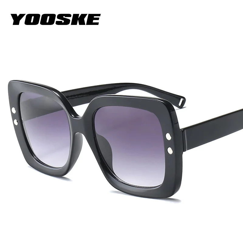 

YOOSKE Square Oversized Sunglasses Women Luxury Brand Designer Transparent Gradient Sun Glasses Big Frame Vintage Eyewear UV400