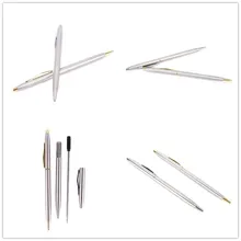 Новая 1 шт. стержни из нержавеющей стали вращающаяся металлическая шариковая ручка бизнес все-сталь Золотая папка Подарочная канцелярская шариковая ручка