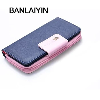 

WholeTide 10pcs* Portafoglio BorTideino Pochette Lunga Zip In PU Cuoio Bicolori Ufficio