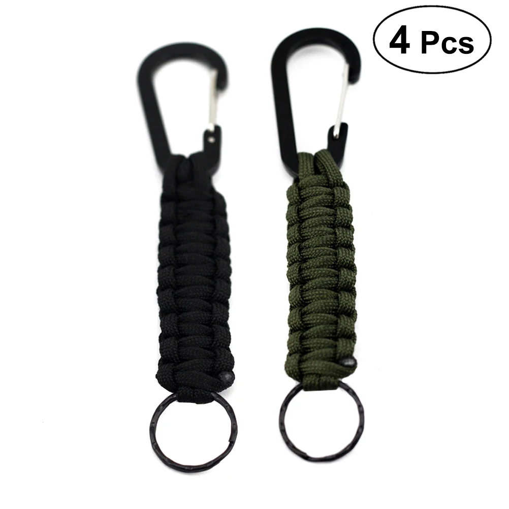4pcs Umbrella Rope Keychain Functional Heavy Duty Strong Reusable Lightweight Climbing Keychain