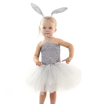 

Fancy 1 Year Birthday Party Princess Dress For Halloween Cosplay Bunny Dress Girls Clothing For Kids 3-11Y Wear With Headband