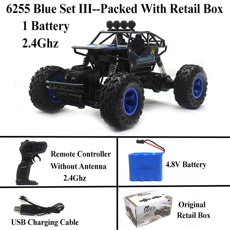 1:18 машинка на радиоуправлении 4WD 2,4 Ghz Рок Гусеничный пульт дистанционного управления игрушки машины на радиоуправлении игрушки для детей 8888 - Цвет: Blue-Set-3
