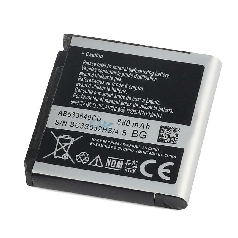 Оригинальный аккумулятор Samsung AB533640CC для C3110 G400 G500 G608 J638 F330 F338 F469 F268 G600 емкостью 880