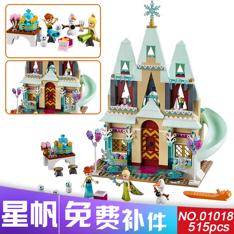 

lepin 01018 Compatible 41068 Girl Friends Kids 79277 blocks Arendelle Castle Celebration building blocks toys for children