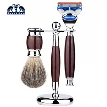 Grandslam 3в1 безопасная бритва, набор для бритья, 5 слоев, ручная Безопасная бритва+ щетка для бритья из барсука+ подставка для бритвы