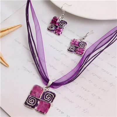 Design Colorful Jewelry sets Fashion Bohemian Rhinestone Geometric Chokers Necklaces Earrings set For Women Jewelry