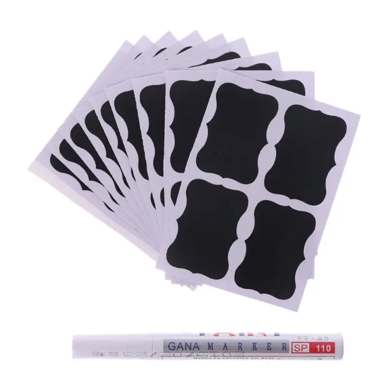 

1 Set Chalkboard Blackboard Chalk Board Sticker Decals Craft Kitchen Jar Labels Pen Cup Jar Jam Organizing