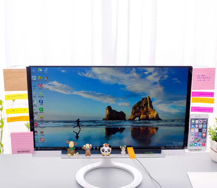 

Creative Computer screen display side message board Desktop Storage rack Transparent Sticky notes memo office business Simple