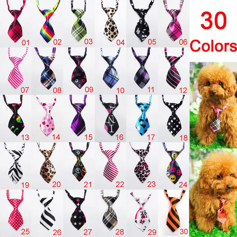 200pcs/lot Pet Dog Tie Knots Neckties Bowtie 30 Patterns Cute Dog Bow