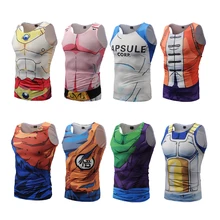 Dragon Ball Z мужские летние майки Супер Saiyan Goku Majin Buu Vegeta Piccolo Master Roshi Бодибилдинг жилет фитнес Джерси