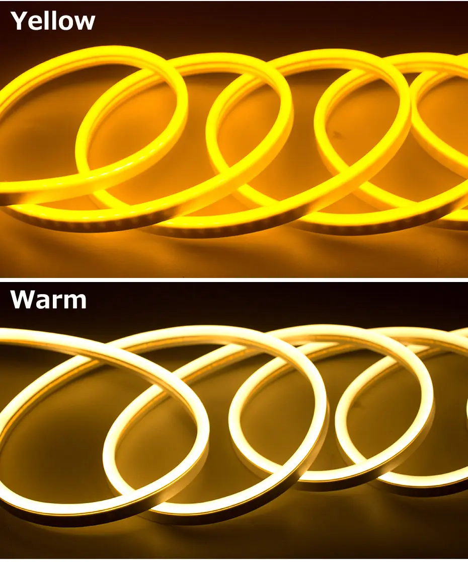 Гибкая неоновая лента 12 В постоянного тока с вилкой EU/US 1 м/2 м/3 м/4 м/5 м IP67 Водонепроницаемый неоновый светодиодный светильник SMD 2835 120 светодиодный s/m яркость