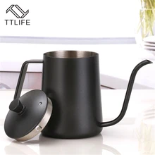 TTLIFE Neue Stil Edelstahl Lange Mund Kaffeekanne Drip Coffee Wasserkocher Topf Teekanne für Barista Hängen Ohr Kaffee Wasserkocher