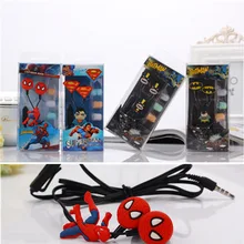 Наушники с рисунком Супермена, наушники-вкладыши, гарнитура с милым Бэтменом, наушники-вкладыши для iPhone, мобильного телефона, Mp3, для Android и iOS