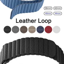 Ремешок из натуральной кожи для iWatch Apple Watch 38 мм 40 мм 42 мм 44 мм серия 4 3 2 1 браслет магнитный ремешок браслет