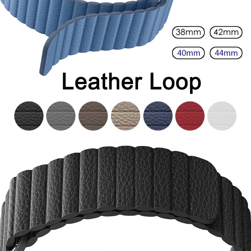 Kaufen Echtem Leder Schleife Armband für iWatch Apple Uhr 38mm 40mm 42mm 44mm Serie 4 3 2 1 armband Magnetische Band Strap Armband