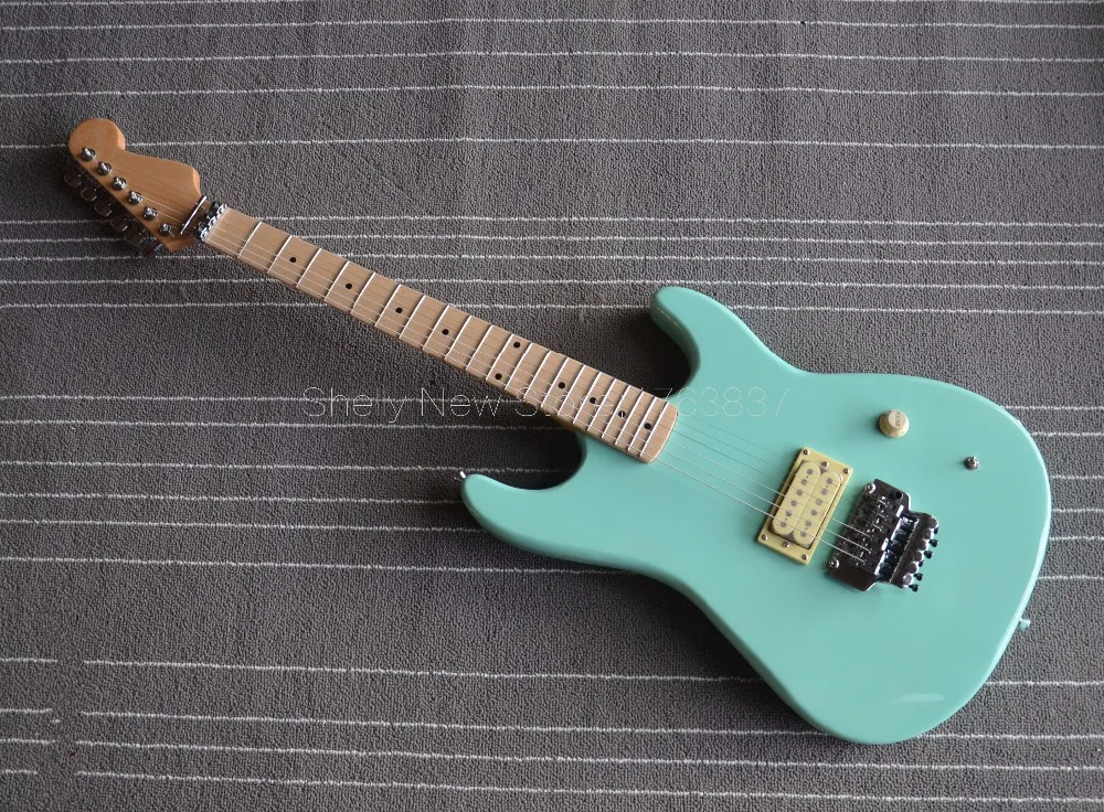 

Shelly new store factory custom green birdeye maple neck ST floating tremolo locking nut electric guitar musical instrument shop