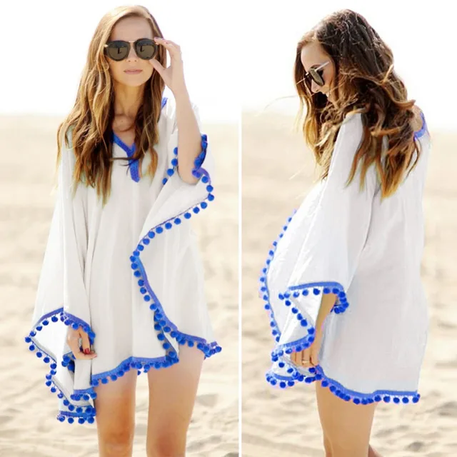 Special Price 2018 Women Cover-Ups Sexy Beach Dress Swimwear Beach Dress Tassel Loose Bikini Swimsuit Tunic Pareo Sarong T0134