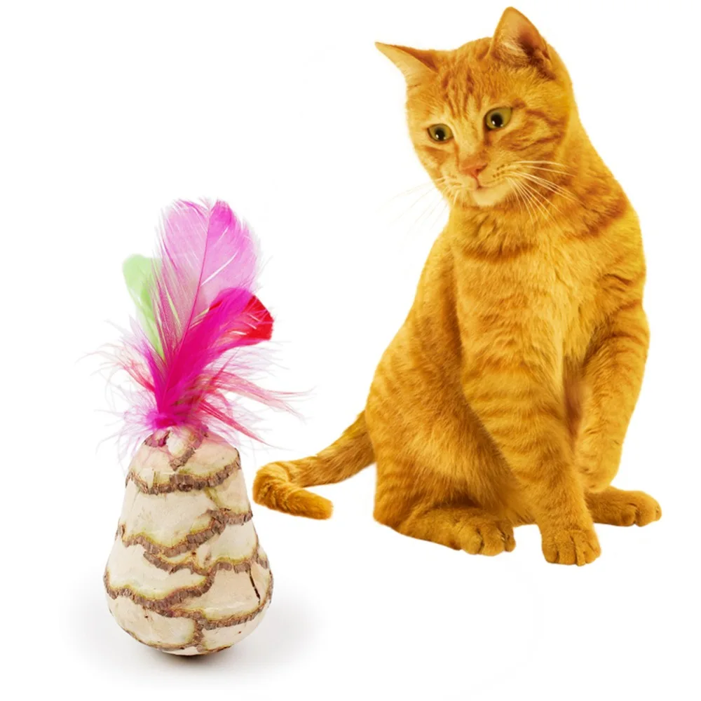 Image ASLT Natural Matatabistic Feathered Tumbler Pet Cat Kitten Chew Treat  Toy