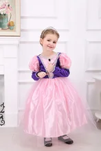 Lovely Pink Princess Dress Halloween Cosplay Costume Puff Sleeve Girls Holiday Christmas Party Dress Bride Maid