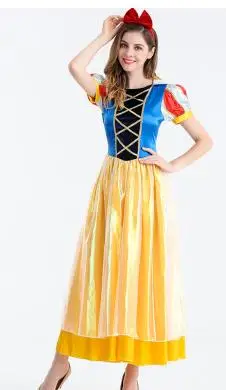 Стиль, костюм королевы Хэллоуина, Косплей принцессы, Женская праздничная одежда для взрослых, Детская сказочная одежда для выступлений - Цвет: Цвет: желтый