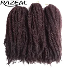 Razeal 3 шт. 100 г Afro Kinky Marley плетенки волос Синтетические пряди для наращивания волос высокое Температура волокно