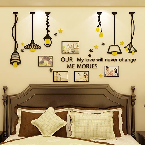 creative chandelier 3d acrylic wall sticker living room backdrop