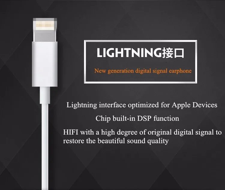 MFI In Ear Wired Earphone for iPhone Original 7 7 Plus 8 X XS XR with Mic Sports Music HeadSets for Lightning Audio Jack iOS
